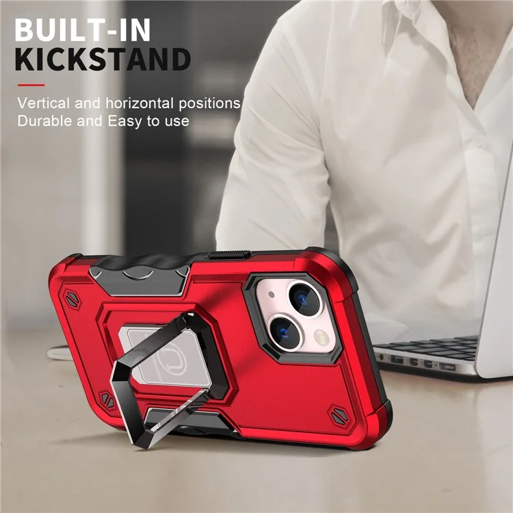 Drop Protection Hard PC Back Flexible TPU Anti-slip Protective Phone Case Avec Kickstand Pour Iphone 13 Mini 5,4 Pouces - Vert