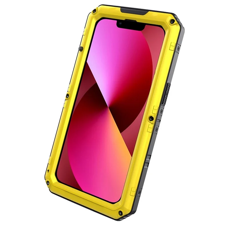 Anti-drop Shockproof Waterproof Dust-proof Silicone + Metal Protective Phone Case Shell for iPhone 13 6.1 inch - Yellow