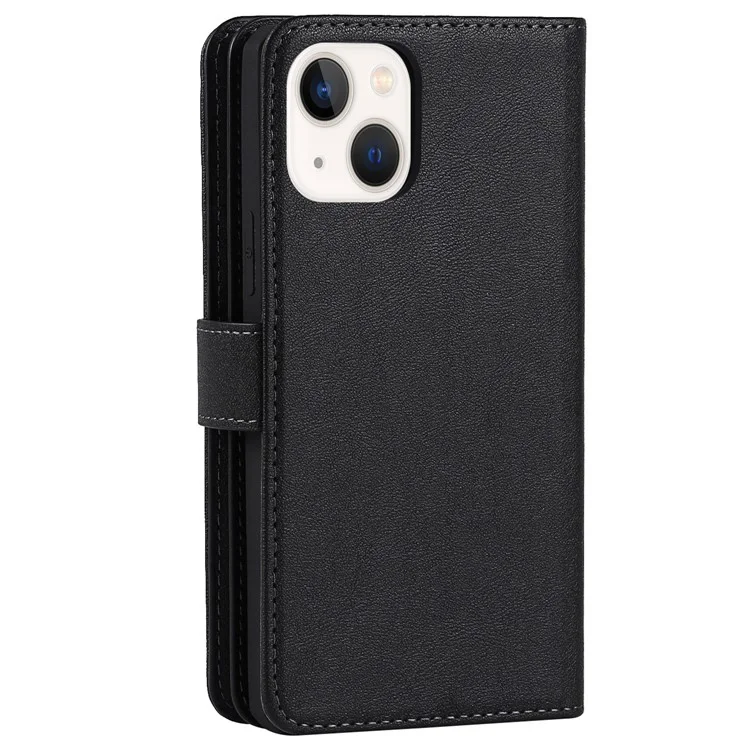 Stoßdämpfung Abtrennbare PU Leder -brieftasche Phone Hülle Hülle Mit Handgelenkriemen Für Iphone 13 Mini 5,4 Zoll - Schwarz