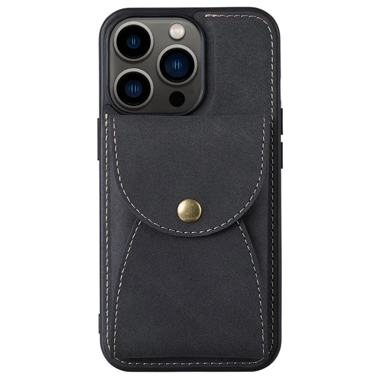VILI TR Series Shockproof Detachable 2-in-1 Cover Magnetic Vertical Open Card Slot Leather Coated PC+TPU Phone Case for iPhone 13 Pro Max 6.7 inch - Black