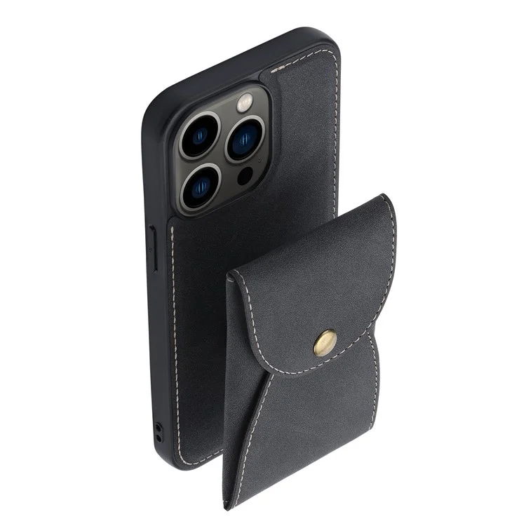 VILI TR Series Shockproof Detachable 2-in-1 Cover Magnetic Vertical Open Card Slot Leather Coated PC+TPU Phone Case for iPhone 13 Pro Max 6.7 inch - Black