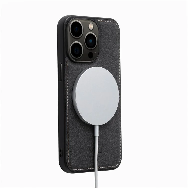 VILI TR Series Shockproof Detachable 2-in-1 Cover Magnetic Vertical Open Card Slot Leather Coated PC+TPU Phone Case for iPhone 13 Pro Max 6.7 inch - Black