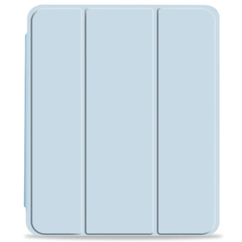 Anti-drop Trifold Stand Protective Cover Shockproof Transparent Tablet Case with Pencil Holder for iPad Pro 12.9-inch (2021) - Blue
