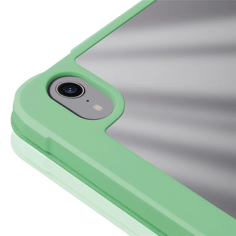 Slim Stand Hard Back Shell Protective Cover Drop-Proof TPU Frame Scratch Resistant Tablet Case with Pencil Holder for iPad mini (2024) / mini (2021) - Green