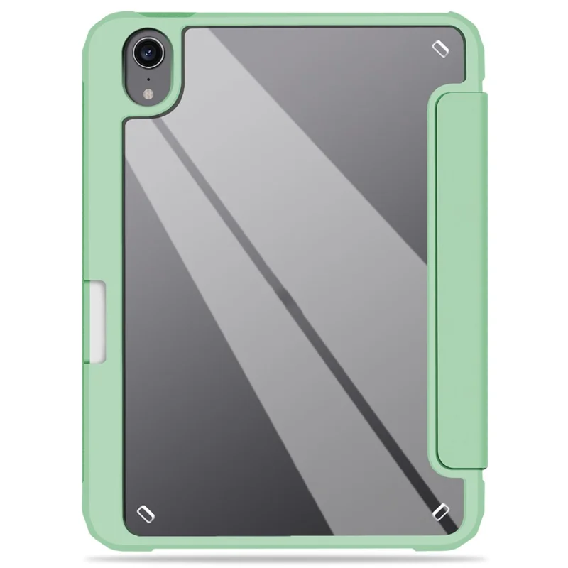 Slim Stand Hard Back Shell Protective Cover Drop-Proof TPU Frame Scratch Resistant Tablet Case with Pencil Holder for iPad mini (2024) / mini (2021) - Green