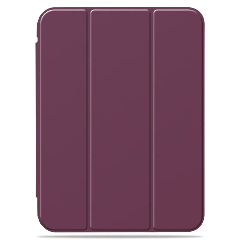 Slim Stand Hard Back Shell Protective Cover Drop-Proof TPU Frame Scratch Resistant Tablet Case with Pencil Holder for iPad mini (2024) / mini (2021) - Plum