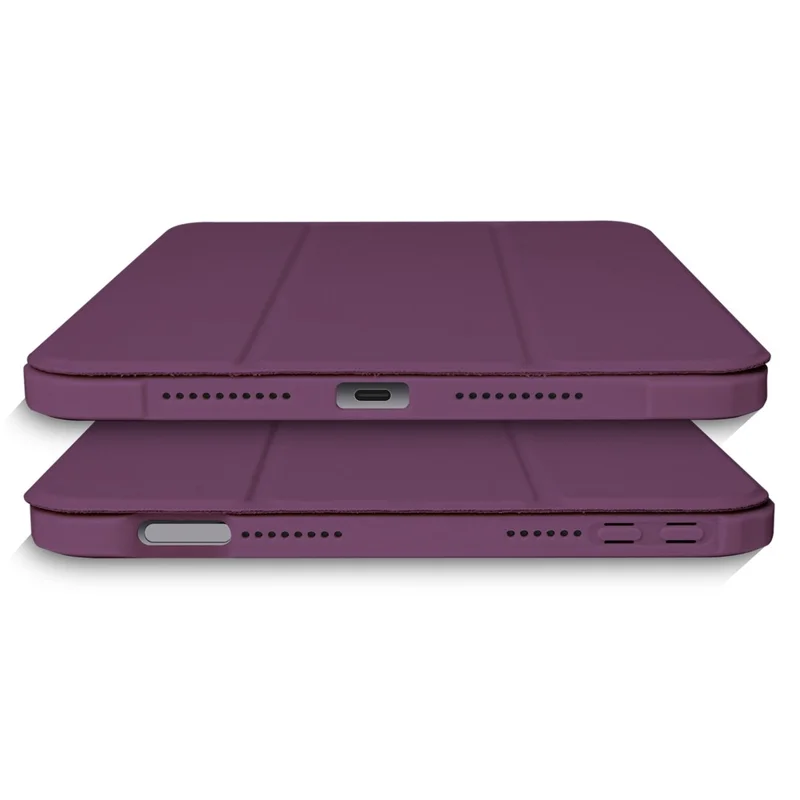 Slim Stand Hard Back Shell Protective Cover Drop-Proof TPU Frame Scratch Resistant Tablet Case with Pencil Holder for iPad mini (2024) / mini (2021) - Plum
