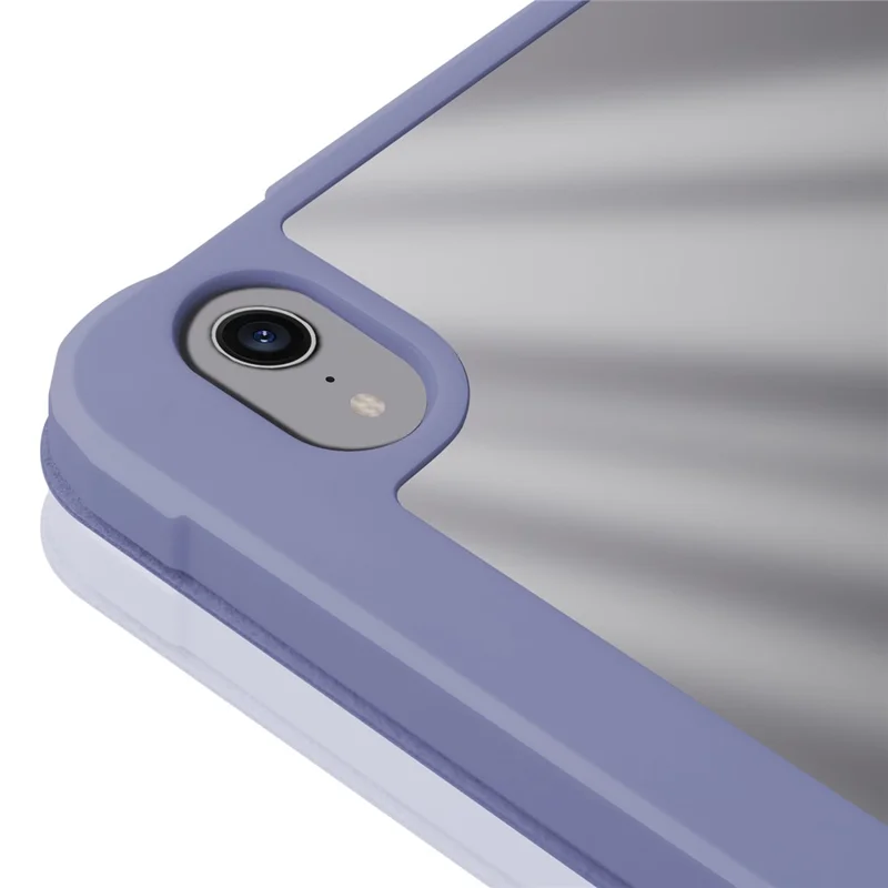 Slim Stand Hard Back Shell Protective Cover Drop-Proof TPU Frame Scratch Resistant Tablet Case with Pencil Holder for iPad mini (2024) / mini (2021) - Purple