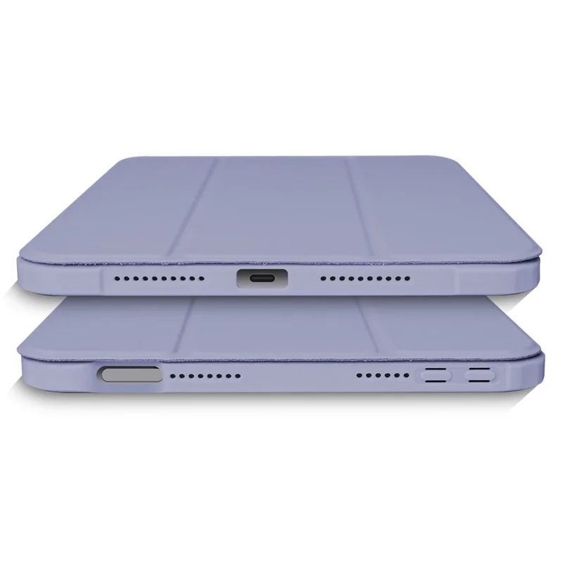 Slim Stand Hard Back Shell Protective Cover Drop-Proof TPU Frame Scratch Resistant Tablet Case with Pencil Holder for iPad mini (2024) / mini (2021) - Purple