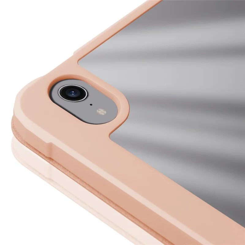 Slim Stand Hard Back Shell Protective Cover Drop-Proof TPU Frame Scratch Resistant Tablet Case with Pencil Holder for iPad mini (2024) / mini (2021) - Pink