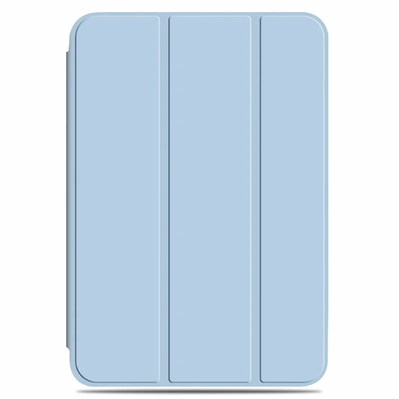 Étui de protection pliable avec support, en similicuir PU + PC, activation/désactivation automatique, pour iPad mini (2024) / mini (2021) - Bleu bébé