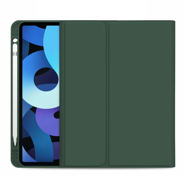 Case di Supporto Per Protezione Del Tablet a Slot a Penna Case PU Pettura+coperchio Tpu Con Tastiera Bluetooth Wireless Per Ipad Air (2022)/(2020) - Tastiera Verde/bianca di Mezzanotte