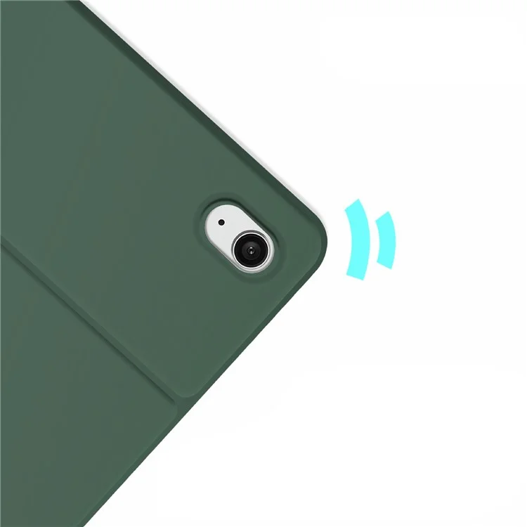 Case di Supporto Per Protezione Del Tablet a Slot a Penna Case PU Pettura+coperchio Tpu Con Tastiera Bluetooth Wireless Per Ipad Air (2022)/(2020) - Tastiera Verde/bianca di Mezzanotte