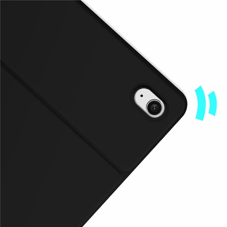 Aguarda Automática/sono PU Couro PU Magnetic Stand Anti-drop Shell Com Caneta Com Caneta Para Ipad Air (2020)/ar (2022) - Preto