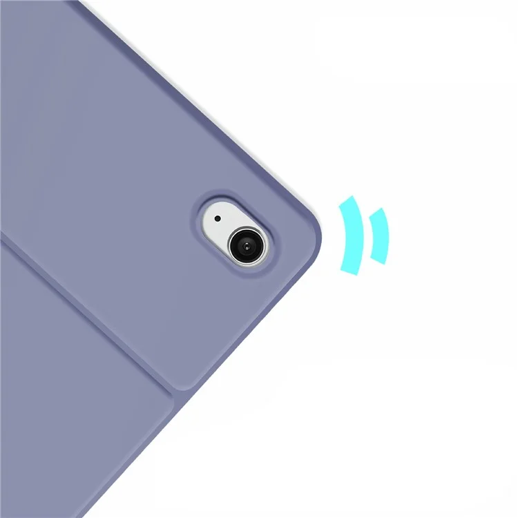 Aguarda Automática/sono PU Couro PU Magnetic Stand Anti-drop Shell Com Caneta Com Caneta Para Ipad Air (2020)/ar (2022) - Roxo