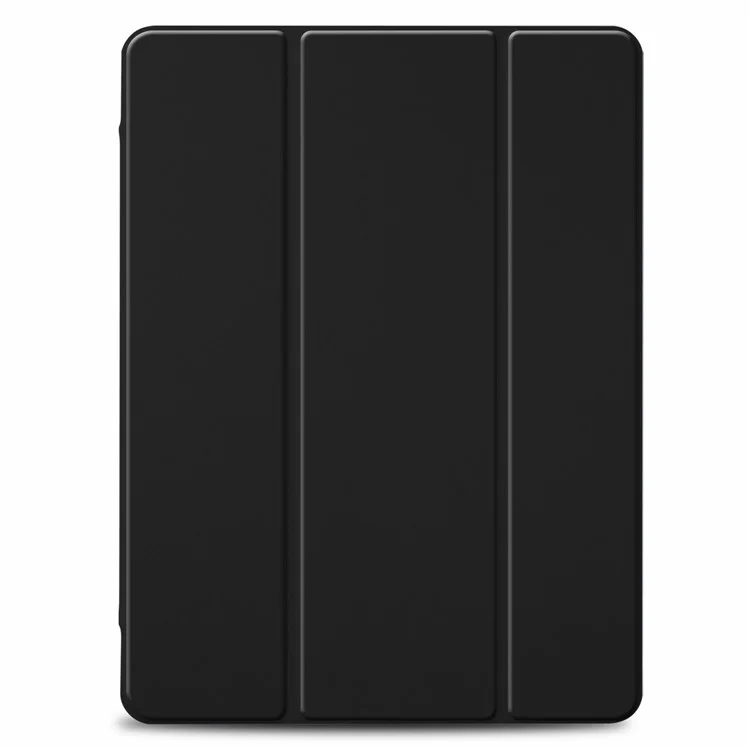 Trifold Stand Auto Sleep / Wake Tablet Case Para IPad 10.2 (2021) / (2020) / (2019), PU Couro + Acrílico + TPU Capa Protetora - Preto