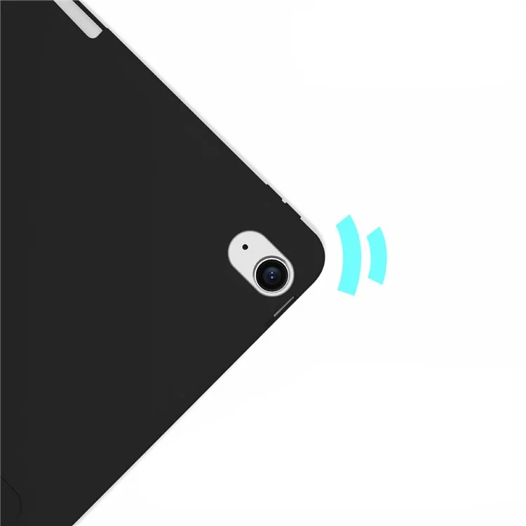 Tri-Fold PU Leather Stand Cover Shell with Stylus Pen Slot for iPad Air 11 (2025) / (2024) / Air (2022) / (2020) - Black