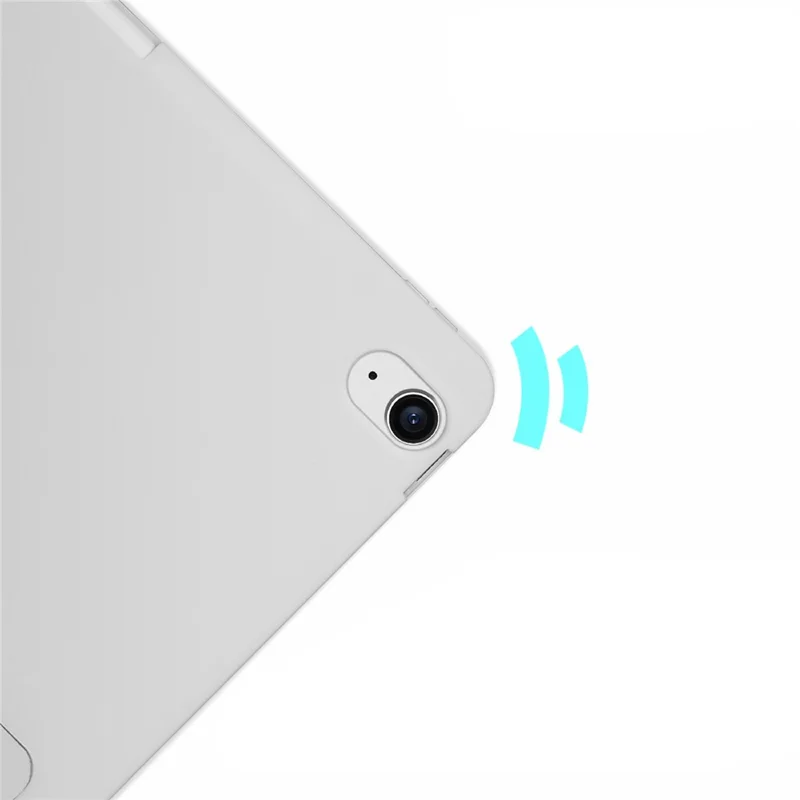 Tri-Fold PU Leather Stand Cover Shell with Stylus Pen Slot for iPad Air 11 (2026) / (2025) / (2024) / Air (2022) / (2020) - Light Grey