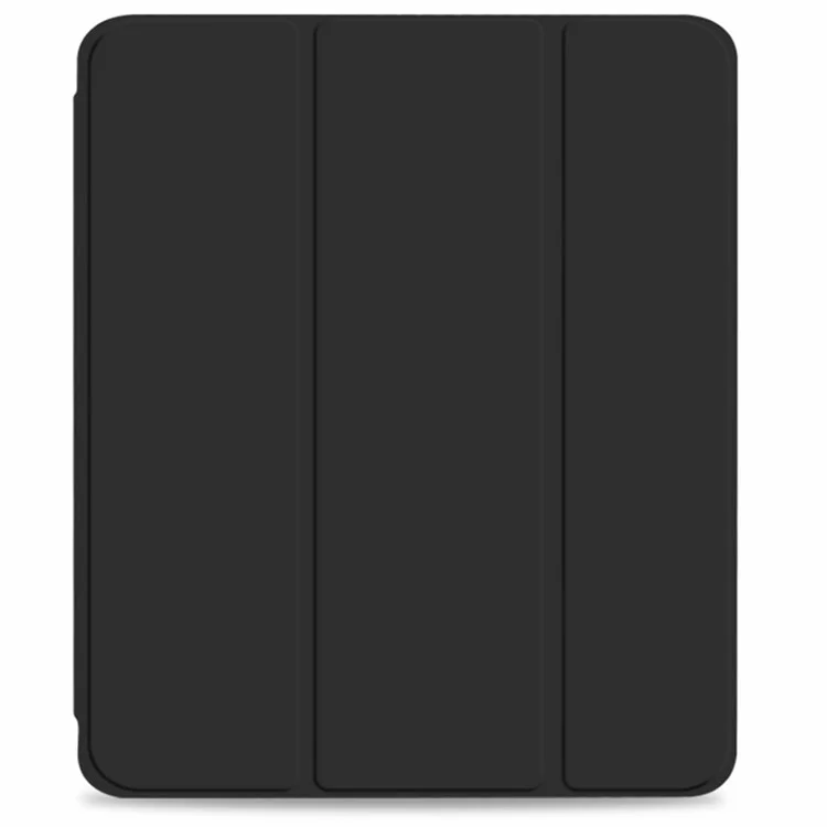 PU Caixa de Couro de Couro de Couro Auto/comparto do Slugo Tri-folto do Tri-folto Com Pen Slot Para Ipad Pro 12,9 Polegadas (2021) - Preto