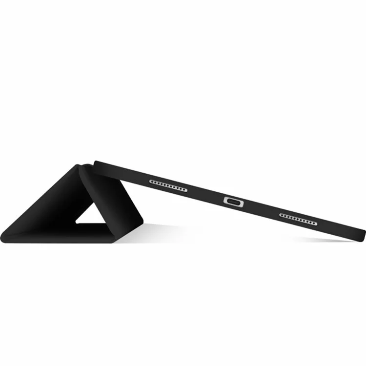 PU le Cuir Auto Auto Wake / Sleep Tablet Cover Tri Fold Stand Basy With Poll Pour L'ipad Pro 12,9 Pouces (2021) - le Noir