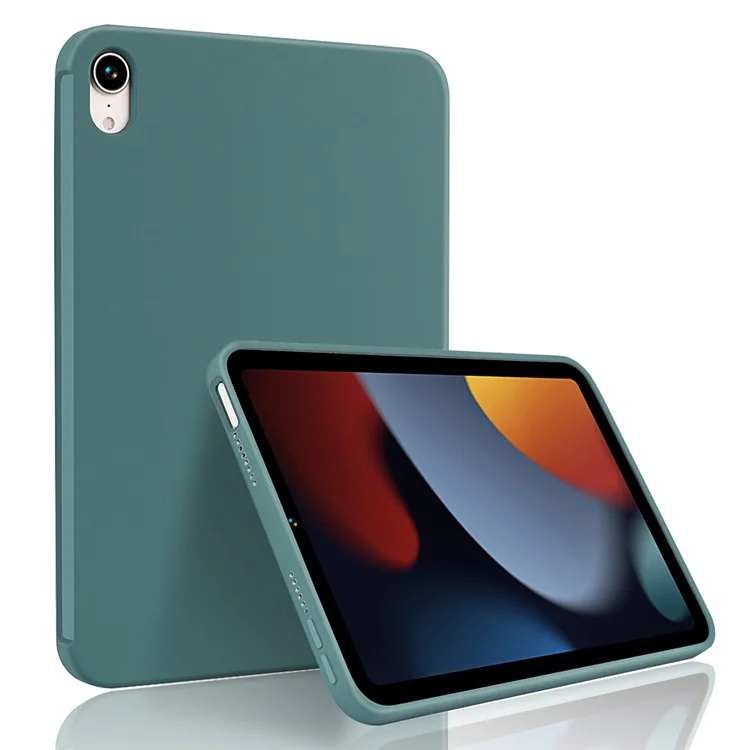 Soft Touch Liquid Silicone Anti-Scratch Microfiber Lining Protection Case with Pen Slot for iPad mini (2024) / mini (2021) - Green