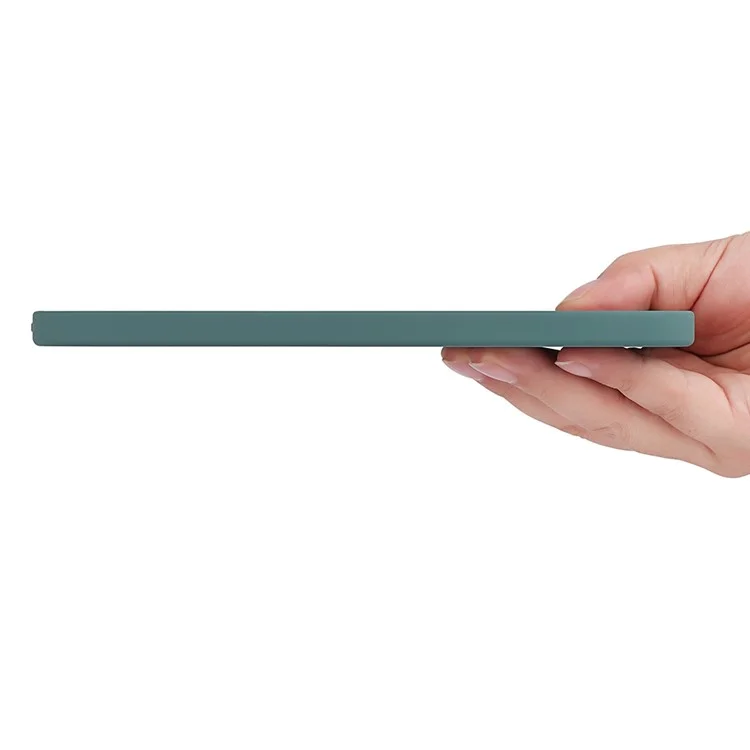 Soft Touch Liquid Silicone Anti-Scratch Microfiber Lining Protection Case with Pen Slot for iPad mini (2024) / mini (2021) - Green