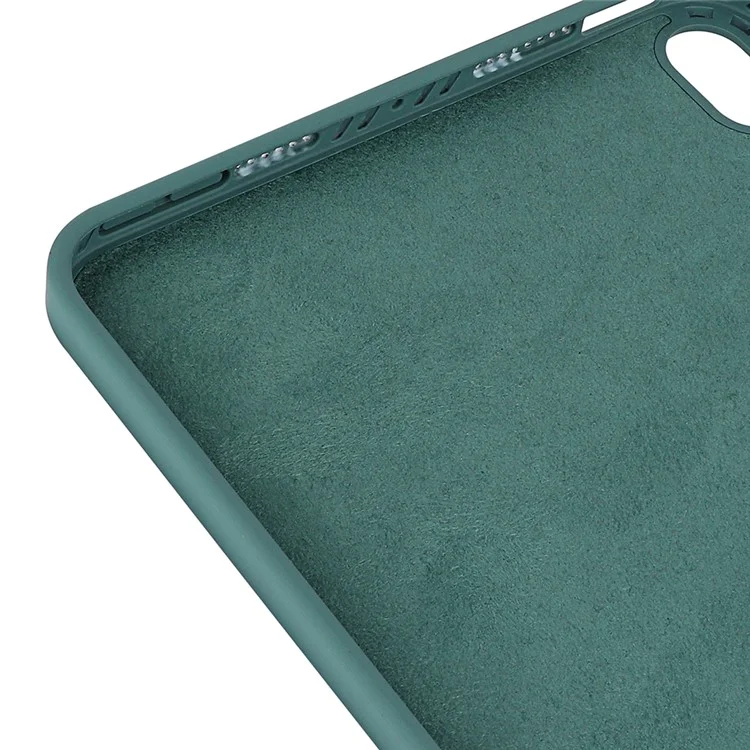 Soft Touch Liquid Silicone Anti-Scratch Microfiber Lining Protection Case with Pen Slot for iPad mini (2024) / mini (2021) - Green