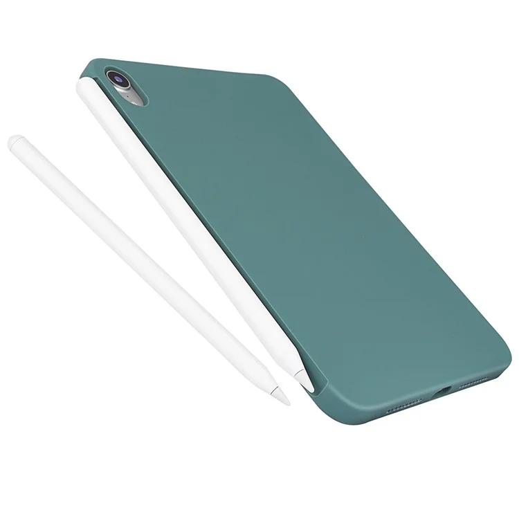 Soft Touch Liquid Silicone Anti-Scratch Microfiber Lining Protection Case with Pen Slot for iPad mini (2024) / mini (2021) - Green