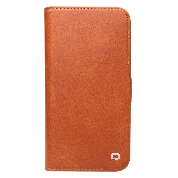 Qialino Carteira Função Função Magnética Fechamento Top Camada De Couro Genuíno Caso Capa Para Iphone 13 Pro 6.1 Polegadas - Marrom