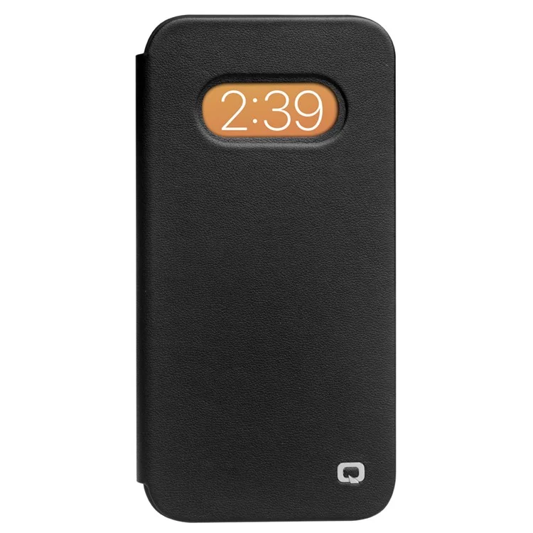 QIALINO Ultra Thin Genuine Leather Flip Folio Cover Phone Case with View Window for iPhone 13 Pro Max 6.7 inch - Black