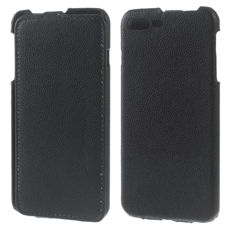 Litchi Texture Vertical Flip Leather Case for iPhone 7 Plus 5.5 - Black