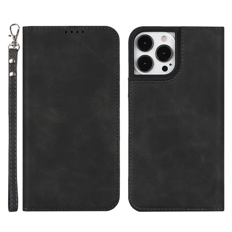 Für Iphone 13 Pro 6,1 Zoll Anti-drogen-pu-leder-skin-touch-feur - Schwarz