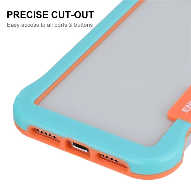 Enkay Hat Prince Pour Iphone 12 Pro 6.1 Pouces / 12 6,1 Pouces Dissipation de Téléphone Slim Couvercle de Protection de Résistance Sans Cadre Sans Cadre Avec Design Creux - Bleu