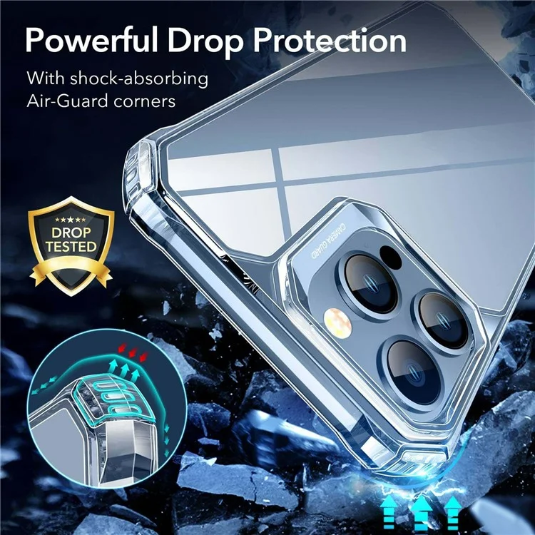 ESR Air Armor Series Hybrid Clear Phone Case for iPhone 13 Pro Max 6.7 inch, Anti-Scratch Hard Acrylic Back + Soft TPU Frame Reinforced Corners Cover