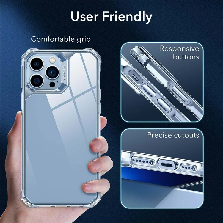ESR Air Armor Series Hybrid Clear Phone Case for iPhone 13 Pro Max 6.7 inch, Anti-Scratch Hard Acrylic Back + Soft TPU Frame Reinforced Corners Cover