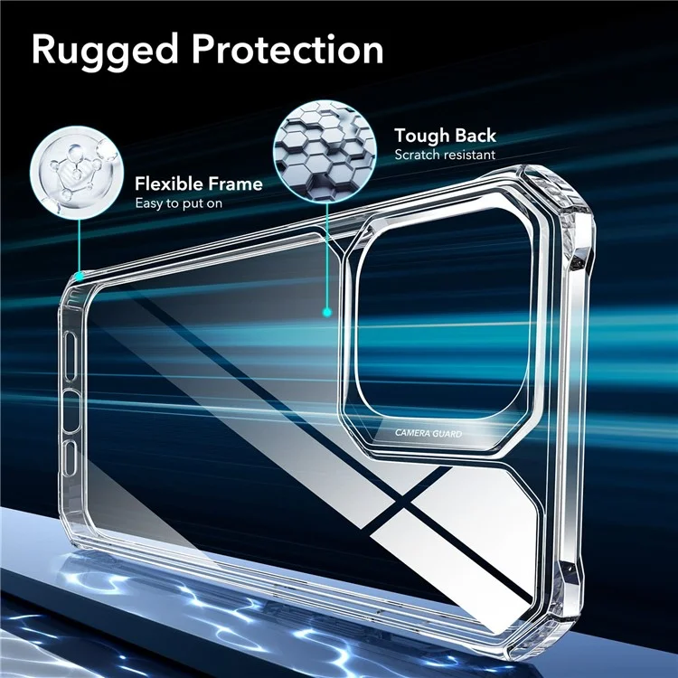 ESR Air Armor Series Hybrid Clear Phone Case for iPhone 13 Pro Max 6.7 inch, Anti-Scratch Hard Acrylic Back + Soft TPU Frame Reinforced Corners Cover