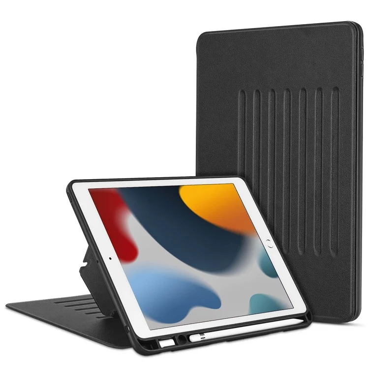 ESR Sentry Multi-Angle Vision Stand Case Para Ipad 10.2 (2021)/(2020)/(2019), PU Leather+PC+TPU Cubierta de Tableta Magnética Con Soporte de Lápiz - Negro