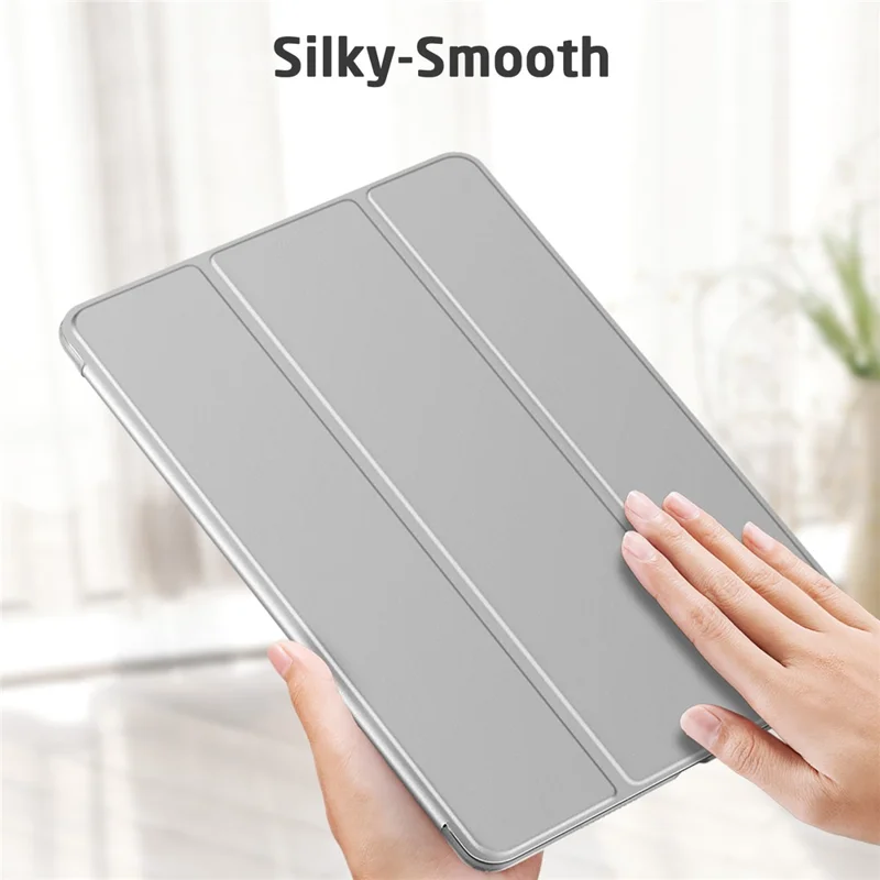 ESR Rebound Series for iPad 10.2 (2021)/(2020)/(2019) Tablet Case, Auto Wake/Sleep Folio Trifold Stand PU Leather TPU Back Shockproof Cover - Silver Grey