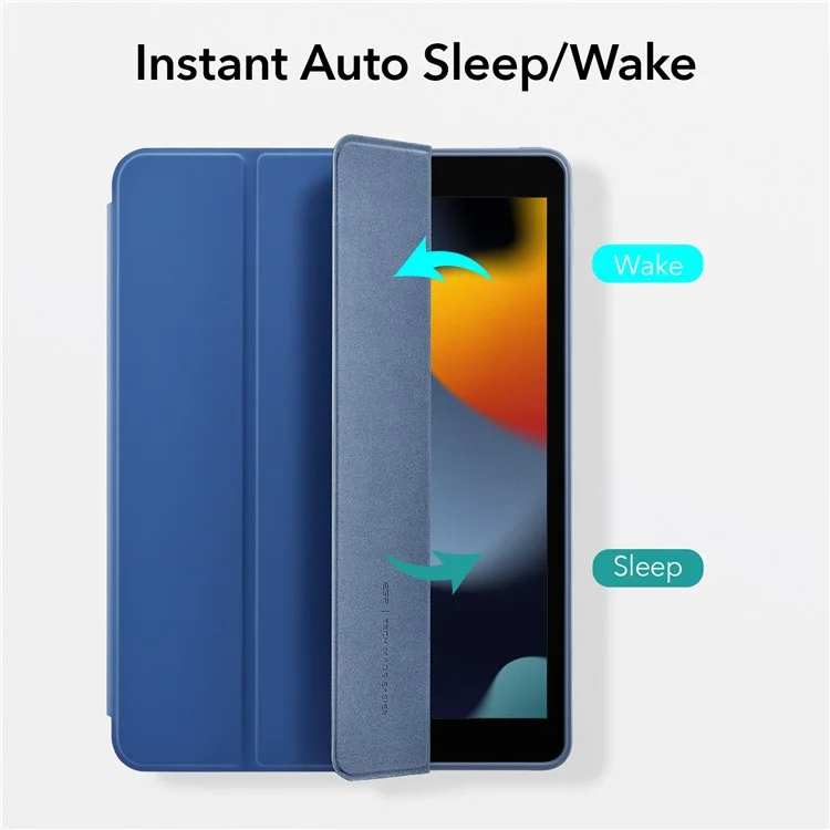 ESR Rebound -serie Triufold Stand Smart Case Für Ipad 10.2 (2021)/(2020)/(2019), PU Leder+soft TPU Back Schocksicherung Mit Stifthalter - Navy Blau