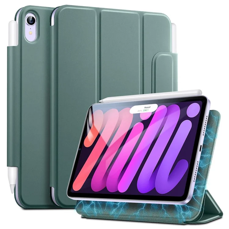 ESR Rebound Series for iPad mini (2024) / mini (2021) Tri-Fold Stand Double-Sided Magnet PU Leather Cover Case with Magnetic Clasp - Green