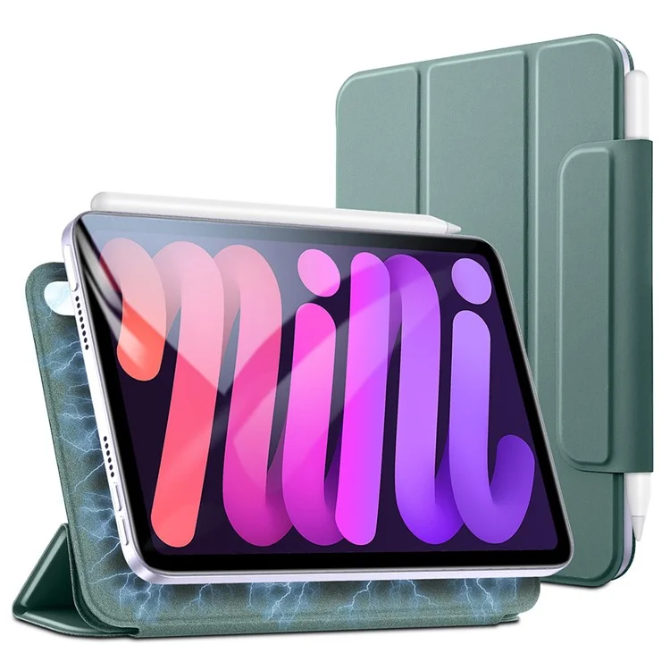 ESR Rebound Series for iPad mini (2024) / mini (2021) Tri-Fold Stand Double-Sided Magnet PU Leather Cover Case with Magnetic Clasp - Green