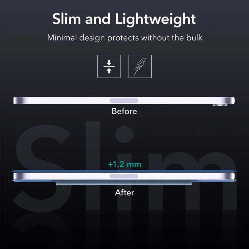 ESR Rebound Series for iPad mini (2024) / mini (2021) Tri-Fold Stand Double-Sided Magnet PU Leather Cover Case with Magnetic Clasp - Blue