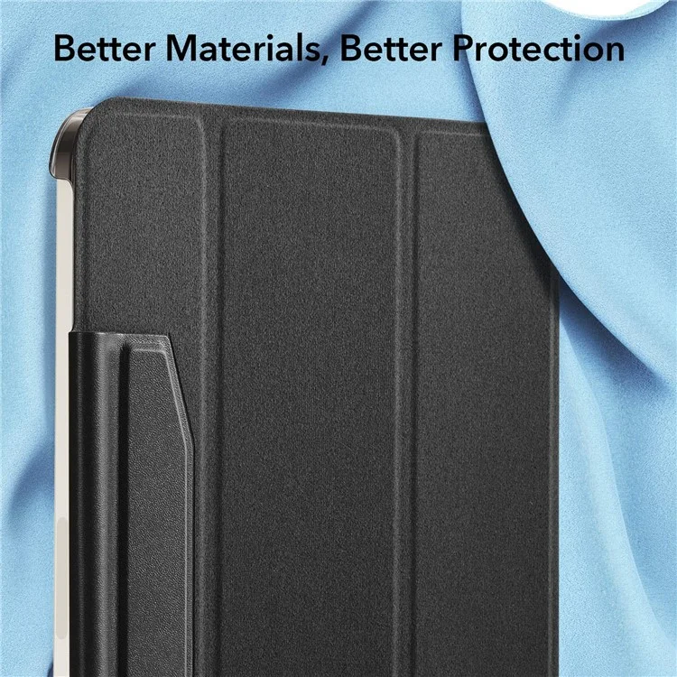 ESR Trifold Stand Stand Smart Case Para Ipad Mini (2021), PU Leather+Hard PC Back Cover Con Soporte Para Bolígrafo - Negro