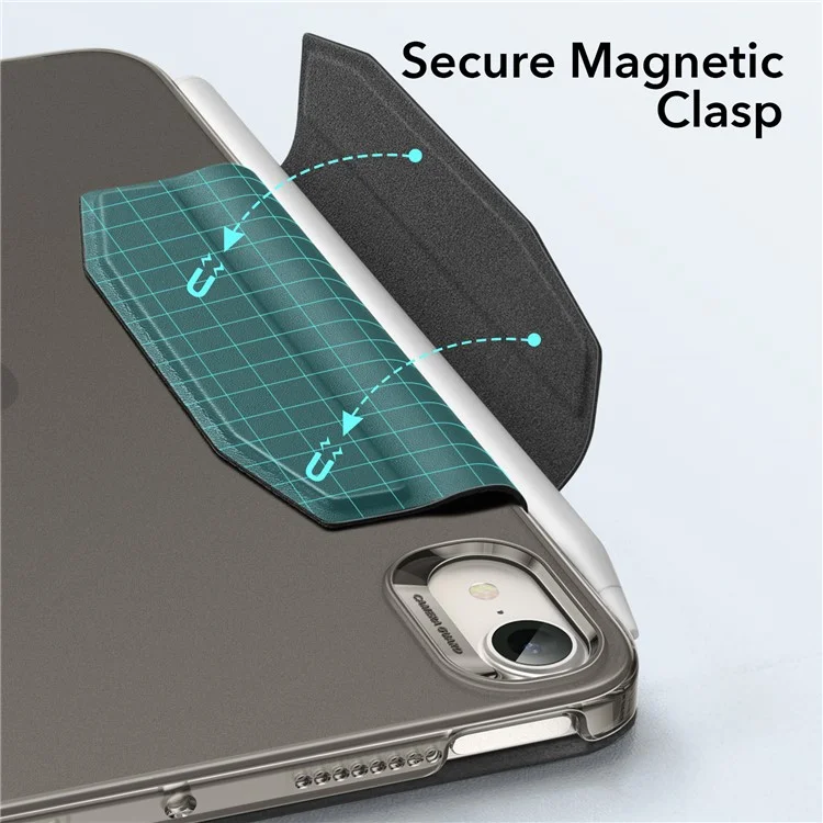 ESR Trifold Stand Stand Smart Case Para Ipad Mini (2021), PU Leather+Hard PC Back Cover Con Soporte Para Bolígrafo - Negro