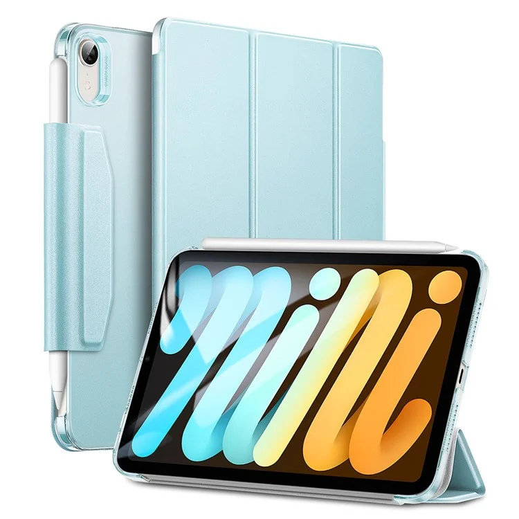 ESR Trifold Stand Smart Case for iPad mini (2024) / mini (2021), PU Leather+Hard PC Back Cover with Pen Holder - Sky Blue