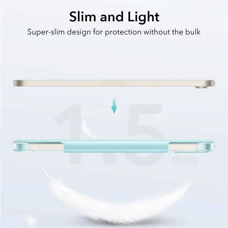 ESR Trifold Stand Smart Case for iPad mini (2024) / mini (2021), PU Leather+Hard PC Back Cover with Pen Holder - Sky Blue