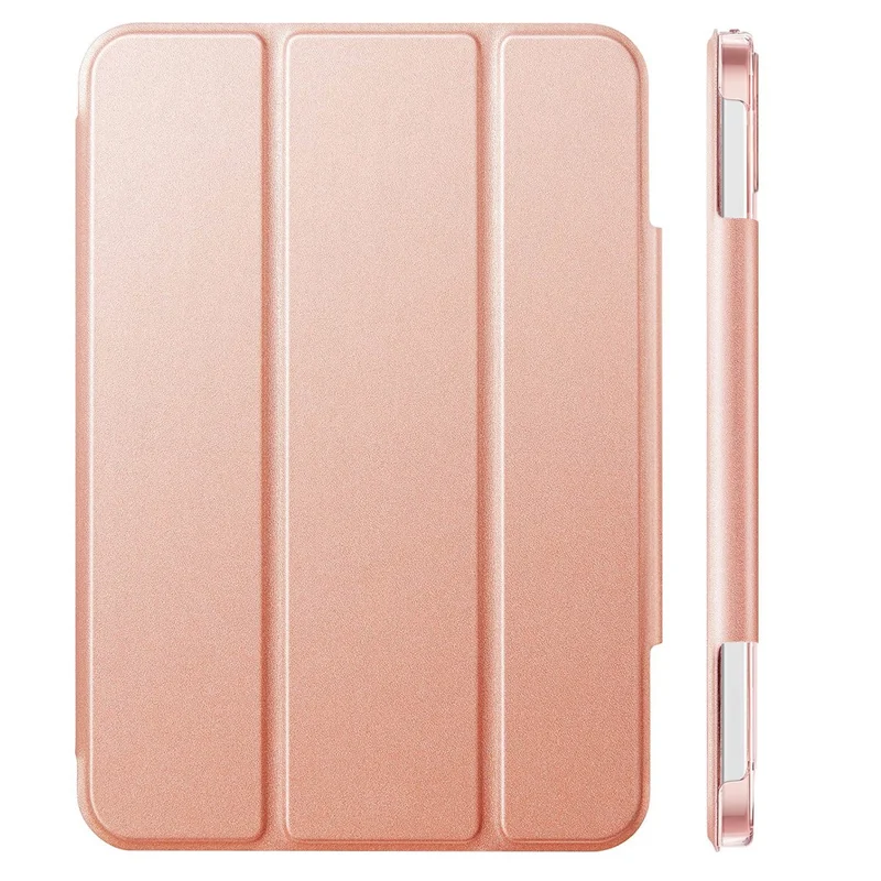 ESR Trifold Stand Smart Case for iPad mini (2024) / mini (2021), PU Leather+Hard PC Back Cover with Pen Holder - Rose Gold