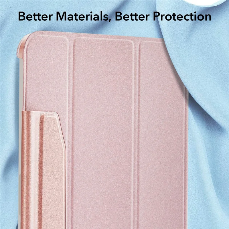 ESR Trifold Stand Smart Case for iPad mini (2024) / mini (2021), PU Leather+Hard PC Back Cover with Pen Holder - Rose Gold