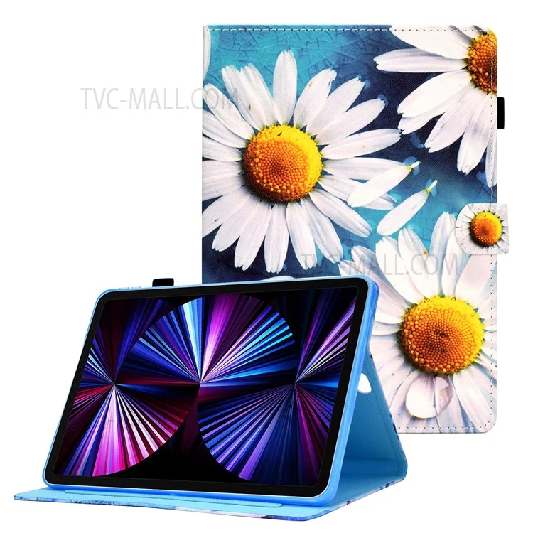 Pour iPad Pro 11 (2022) / (2021) / (2020) / (2018) / Air 11 (2024) / Air (2020) / Air (2022) Impression de motif PU Leather Stand Tablet Case - Tournesol