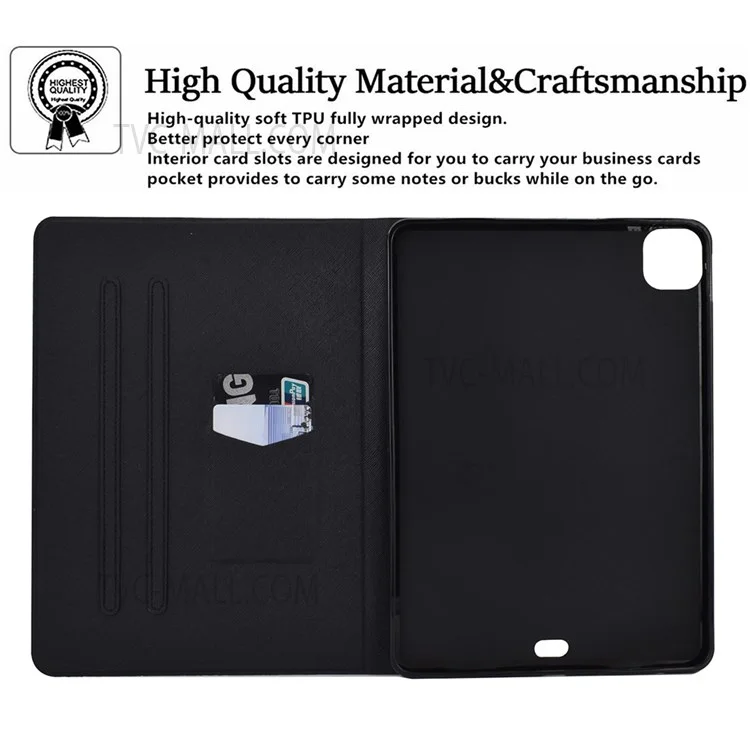 Für iPad Pro 11 (2022) / (2018) / (2020) / (2021) / iPad Air 11 (2024) / Air (2020) / Air (2022) PU-Leder-Tablet-Hülle Stand Cover - Mandala-Blume